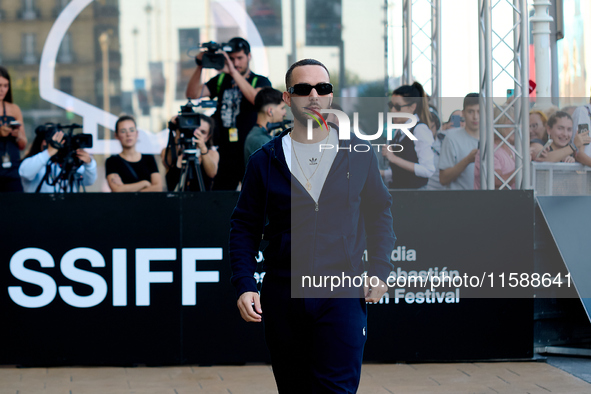 Antonio Alvarez, C Tangana, arrives at the Maria Cristina Hotel during the 72nd San Sebastian International Film Festival in San Sebastian,...