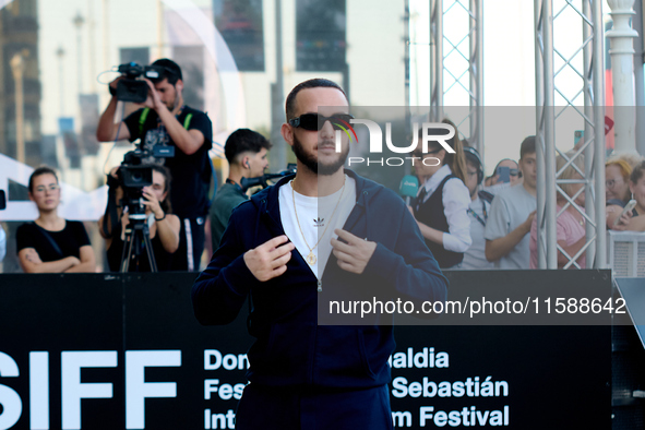 Antonio Alvarez, C Tangana, arrives at the Maria Cristina Hotel during the 72nd San Sebastian International Film Festival in San Sebastian,...