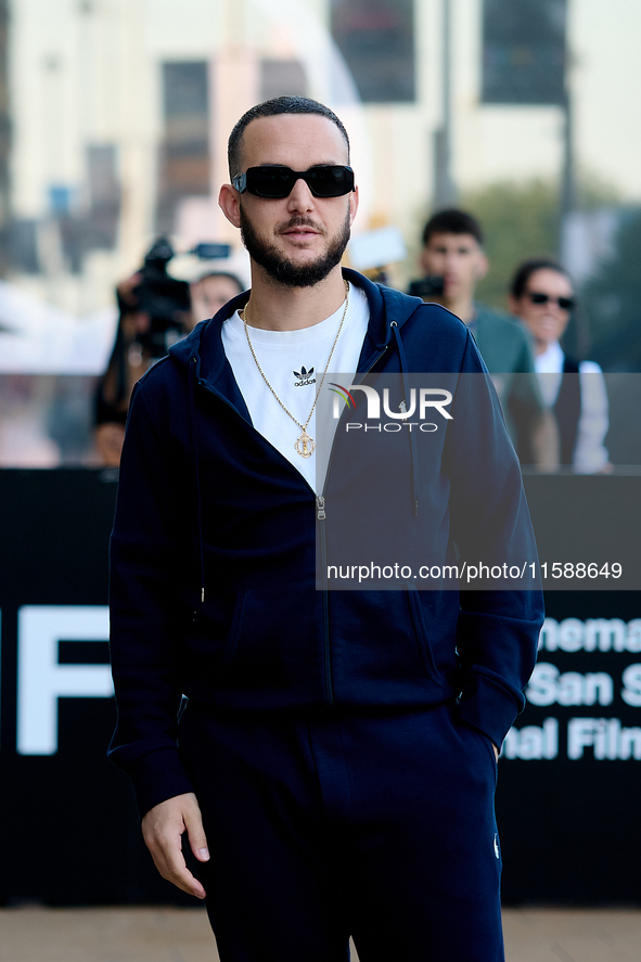 Antonio Alvarez, C Tangana, arrives at the Maria Cristina Hotel during the 72nd San Sebastian International Film Festival in San Sebastian,...