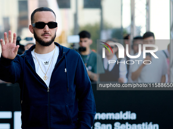 Antonio Alvarez, C Tangana, arrives at the Maria Cristina Hotel during the 72nd San Sebastian International Film Festival in San Sebastian,...