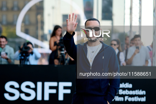 Antonio Alvarez, C Tangana, arrives at the Maria Cristina Hotel during the 72nd San Sebastian International Film Festival in San Sebastian,...