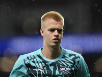 Arthur Vermeeren central midfield of RB Leipzig and Belgium during the warm-up before the UEFA Champions League 2024/25 League Phase MD1 mat...