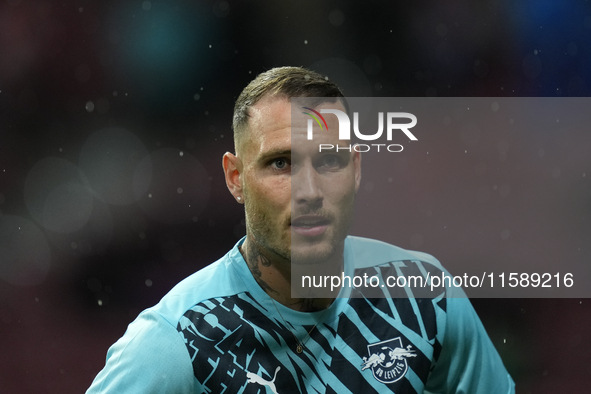 David Raum left-Back of RB Leipzig and Germany during the warm-up before the UEFA Champions League 2024/25 League Phase MD1 match between At...