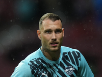 David Raum left-Back of RB Leipzig and Germany during the warm-up before the UEFA Champions League 2024/25 League Phase MD1 match between At...