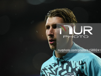 Willi Orban centre-back of RB Leipzig and Hungary during the warm-up before the UEFA Champions League 2024/25 League Phase MD1 match between...