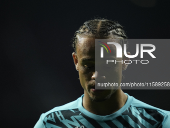 Xavi Simons attacking midfield of RB Leipzig and Netherlands during the warm-up before the UEFA Champions League 2024/25 League Phase MD1 ma...