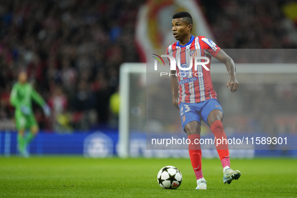 Reinildo Mandava left-back of Atletico de Madrid and Mozambique during the UEFA Champions League 2024/25 League Phase MD1 match between Atle...