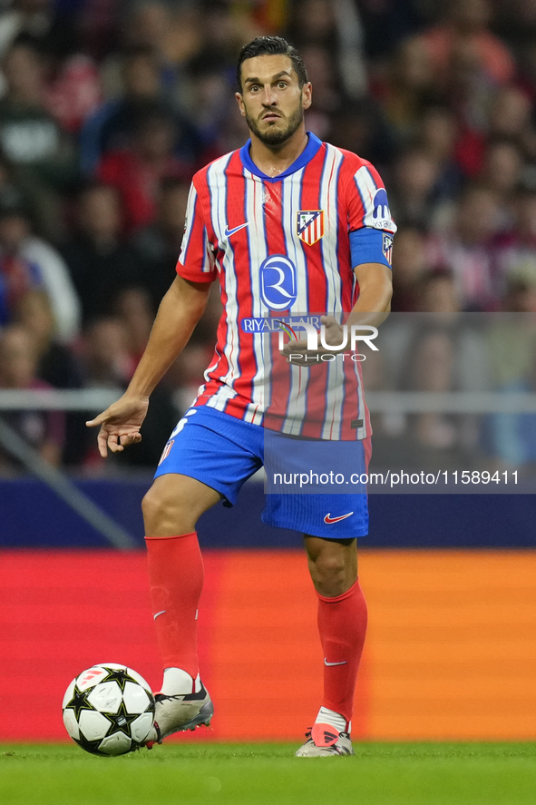 Koke Resurreccion central midfield of Atletico de Madrid and Spain during the UEFA Champions League 2024/25 League Phase MD1 match between A...