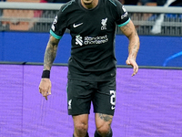 Kostas Tsimikas of Liverpool FC during the UEFA Champions League 2024/25 League Phase MD1 match between AC Milan and Liverpool FC at Stadio...