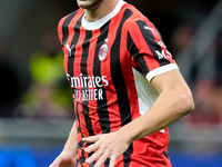 Strahinja Pavlovic of AC Milan looks on during the UEFA Champions League 2024/25 League Phase MD1 match between AC Milan and Liverpool FC at...