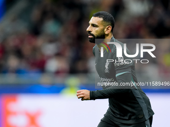 Mohamed Salah of Liverpool FC looks on during the UEFA Champions League 2024/25 League Phase MD1 match between AC Milan and Liverpool FC at...