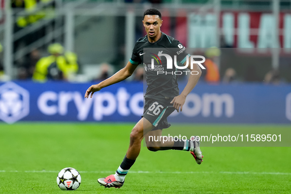 Trent Alexander-Arnold of Liverpool FC during the UEFA Champions League 2024/25 League Phase MD1 match between AC Milan and Liverpool FC at...