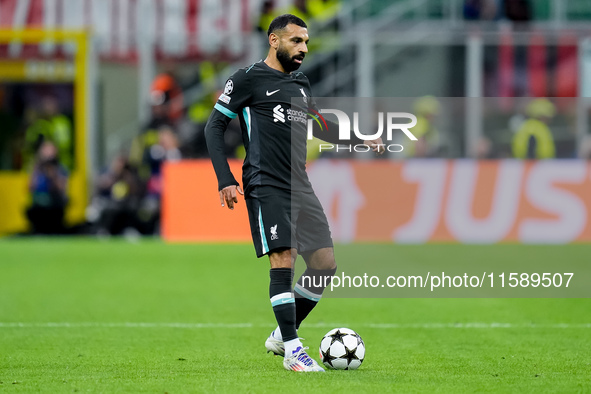 Mohamed Salah of Liverpool FC during the UEFA Champions League 2024/25 League Phase MD1 match between AC Milan and Liverpool FC at Stadio Sa...