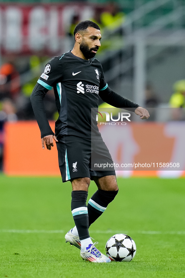 Mohamed Salah of Liverpool FC during the UEFA Champions League 2024/25 League Phase MD1 match between AC Milan and Liverpool FC at Stadio Sa...