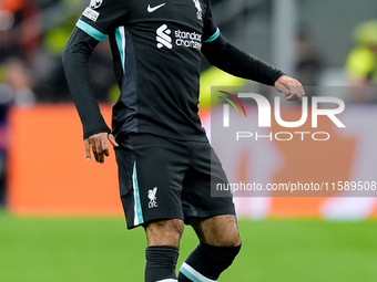 Mohamed Salah of Liverpool FC during the UEFA Champions League 2024/25 League Phase MD1 match between AC Milan and Liverpool FC at Stadio Sa...