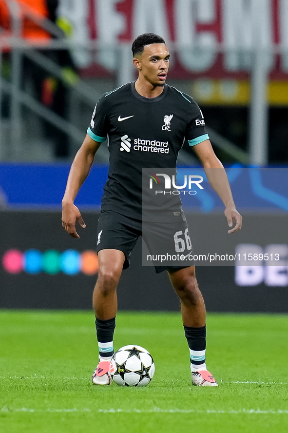 Trent Alexander-Arnold of Liverpool FC during the UEFA Champions League 2024/25 League Phase MD1 match between AC Milan and Liverpool FC at...