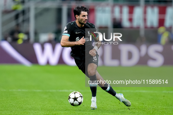 Dominik Szoboszlai of Liverpool FC during the UEFA Champions League 2024/25 League Phase MD1 match between AC Milan and Liverpool FC at Stad...