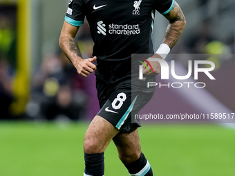 Dominik Szoboszlai of Liverpool FC during the UEFA Champions League 2024/25 League Phase MD1 match between AC Milan and Liverpool FC at Stad...