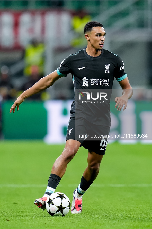 Trent Alexander-Arnold of Liverpool FC during the UEFA Champions League 2024/25 League Phase MD1 match between AC Milan and Liverpool FC at...