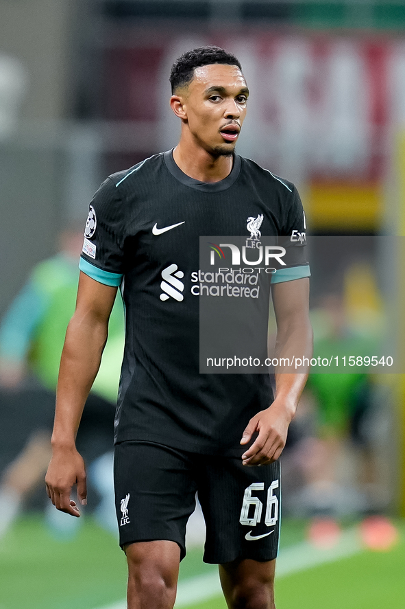 Trent Alexander-Arnold of Liverpool FC during the UEFA Champions League 2024/25 League Phase MD1 match between AC Milan and Liverpool FC at...