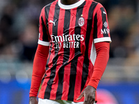 Fikayo Tomori of AC Milan looks on during the UEFA Champions League 2024/25 League Phase MD1 match between AC Milan and Liverpool FC at Stad...