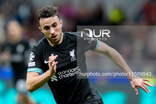 Diogo Jota of Liverpool FC during the UEFA Champions League 2024/25 League Phase MD1 match between AC Milan and Liverpool FC at Stadio San S...