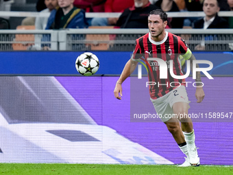 Davide Calabria of AC Milan during the UEFA Champions League 2024/25 League Phase MD1 match between AC Milan and Liverpool FC at Stadio San...