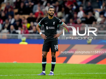 Cody Gakpo of Liverpool FC looks on during the UEFA Champions League 2024/25 League Phase MD1 match between AC Milan and Liverpool FC at Sta...