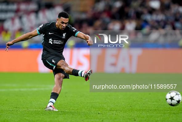 Trent Alexander-Arnold of Liverpool FC during the UEFA Champions League 2024/25 League Phase MD1 match between AC Milan and Liverpool FC at...