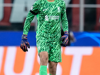 Alisson Becker of Liverpool FC in action during the UEFA Champions League 2024/25 League Phase MD1 match between AC Milan and Liverpool FC a...