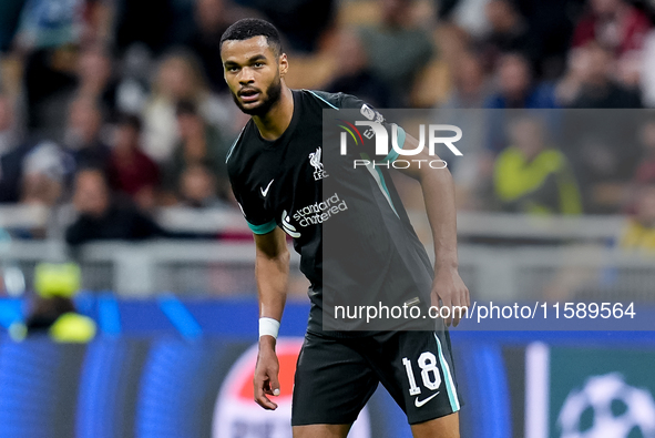 Cody Gakpo of Liverpool FC during the UEFA Champions League 2024/25 League Phase MD1 match between AC Milan and Liverpool FC at Stadio San S...