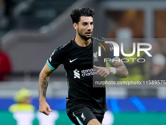 Dominik Szoboszlai of Liverpool FC during the UEFA Champions League 2024/25 League Phase MD1 match between AC Milan and Liverpool FC at Stad...