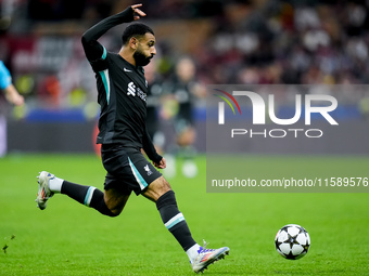 Mohamed Salah of Liverpool FC during the UEFA Champions League 2024/25 League Phase MD1 match between AC Milan and Liverpool FC at Stadio Sa...