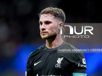 Alexis Mac Allister of Liverpool FC looks on during the UEFA Champions League 2024/25 League Phase MD1 match between AC Milan and Liverpool...