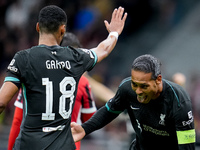 Virgil van Dijk of Liverpool FC celebrates after scoring second goal during the UEFA Champions League 2024/25 League Phase MD1 match between...