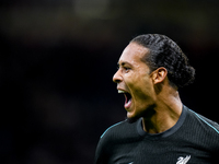 Virgil van Dijk of Liverpool FC celebrates after scoring second goal during the UEFA Champions League 2024/25 League Phase MD1 match between...