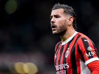 Theo Hernandez of AC Milan looks on during the UEFA Champions League 2024/25 League Phase MD1 match between AC Milan and Liverpool FC at Sta...