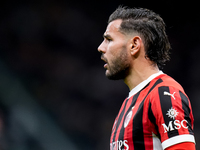 Theo Hernandez of AC Milan looks on during the UEFA Champions League 2024/25 League Phase MD1 match between AC Milan and Liverpool FC at Sta...