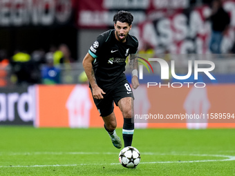 Dominik Szoboszlai of Liverpool FC during the UEFA Champions League 2024/25 League Phase MD1 match between AC Milan and Liverpool FC at Stad...