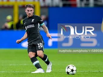 Alexis Mac Allister of Liverpool FC during the UEFA Champions League 2024/25 League Phase MD1 match between AC Milan and Liverpool FC at Sta...