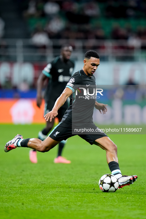 Trent Alexander-Arnold of Liverpool FC during the UEFA Champions League 2024/25 League Phase MD1 match between AC Milan and Liverpool FC at...