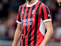 Strahinja Pavlovic of AC Milan looks on during the UEFA Champions League 2024/25 League Phase MD1 match between AC Milan and Liverpool FC at...