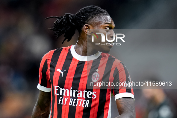 Rafael Leao of AC Milan looks on during the UEFA Champions League 2024/25 League Phase MD1 match between AC Milan and Liverpool FC at Stadio...