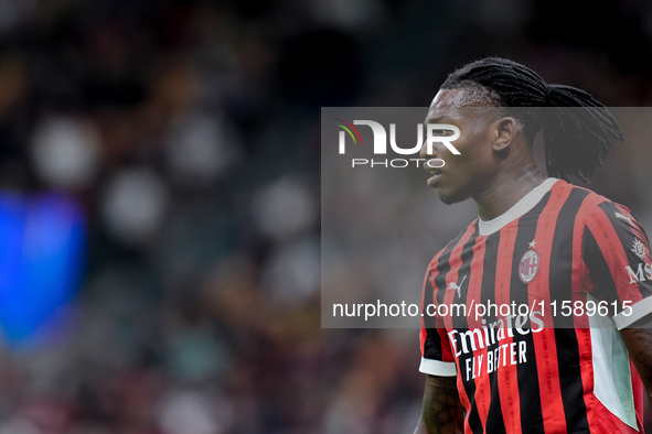 Rafael Leao of AC Milan looks on during the UEFA Champions League 2024/25 League Phase MD1 match between AC Milan and Liverpool FC at Stadio...