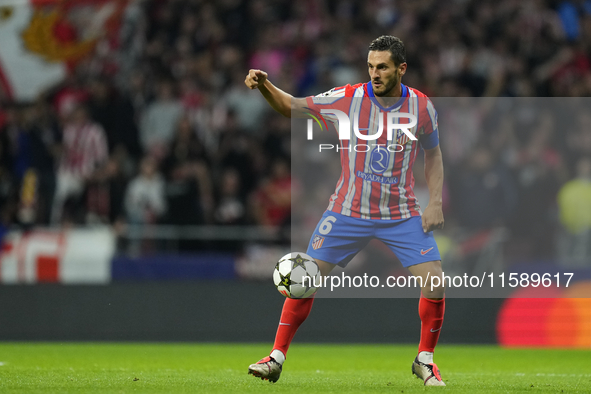 Koke Resurreccion central midfield of Atletico de Madrid and Spain during the UEFA Champions League 2024/25 League Phase MD1 match between A...