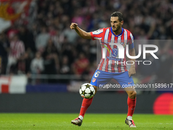 Koke Resurreccion central midfield of Atletico de Madrid and Spain during the UEFA Champions League 2024/25 League Phase MD1 match between A...