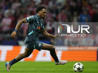 Lois Openda centre-forward of RB Leipzig and Belgium during the UEFA Champions League 2024/25 League Phase MD1 match between Atletico de Mad...