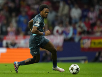 Lois Openda centre-forward of RB Leipzig and Belgium during the UEFA Champions League 2024/25 League Phase MD1 match between Atletico de Mad...