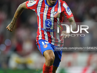 Angel Correa right winger of Atletico de Madrid and Argentina during the UEFA Champions League 2024/25 League Phase MD1 match between Atleti...