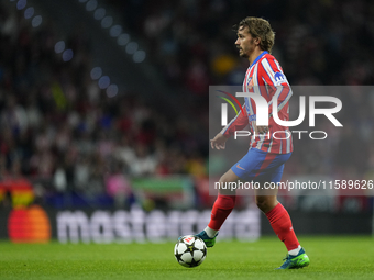 Antoine Griezmann second striker of Atletico de Madrid and France controls the ball during the UEFA Champions League 2024/25 League Phase MD...